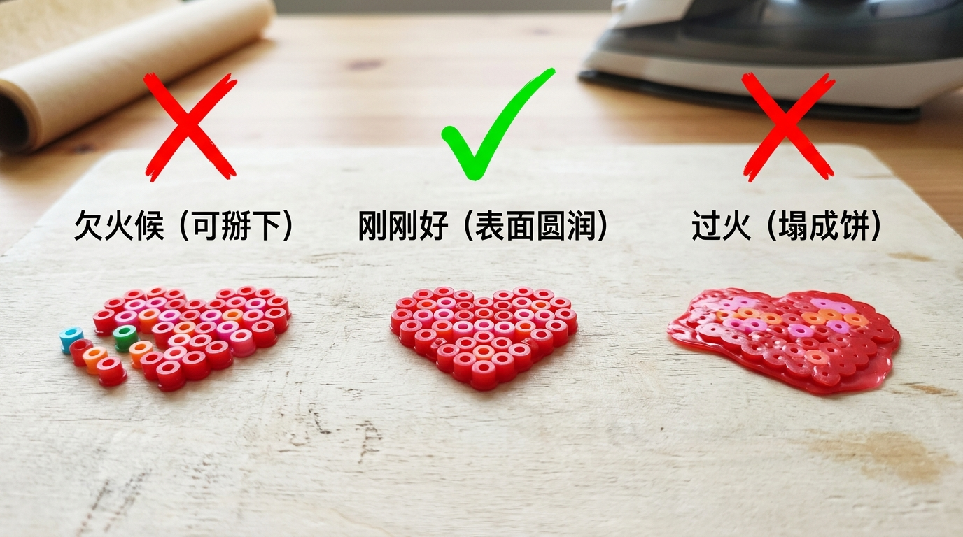 熨烫程度对比:欠火候 vs 刚刚好 vs 过火