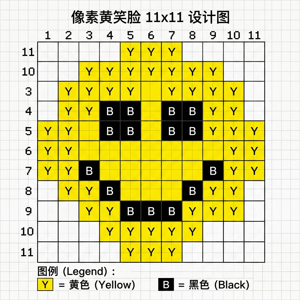 笑脸像素图纸