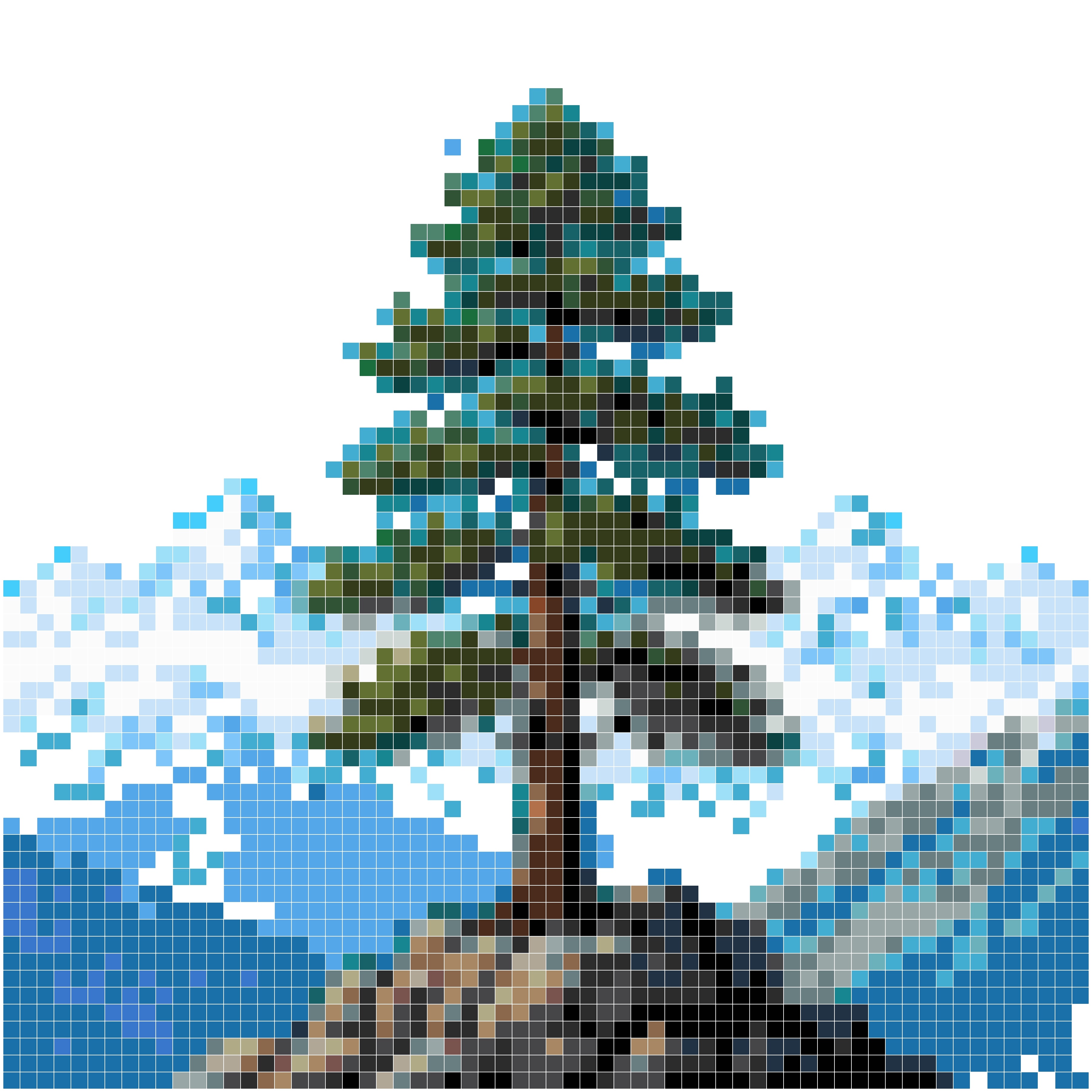 巍峨雪山与孤松
