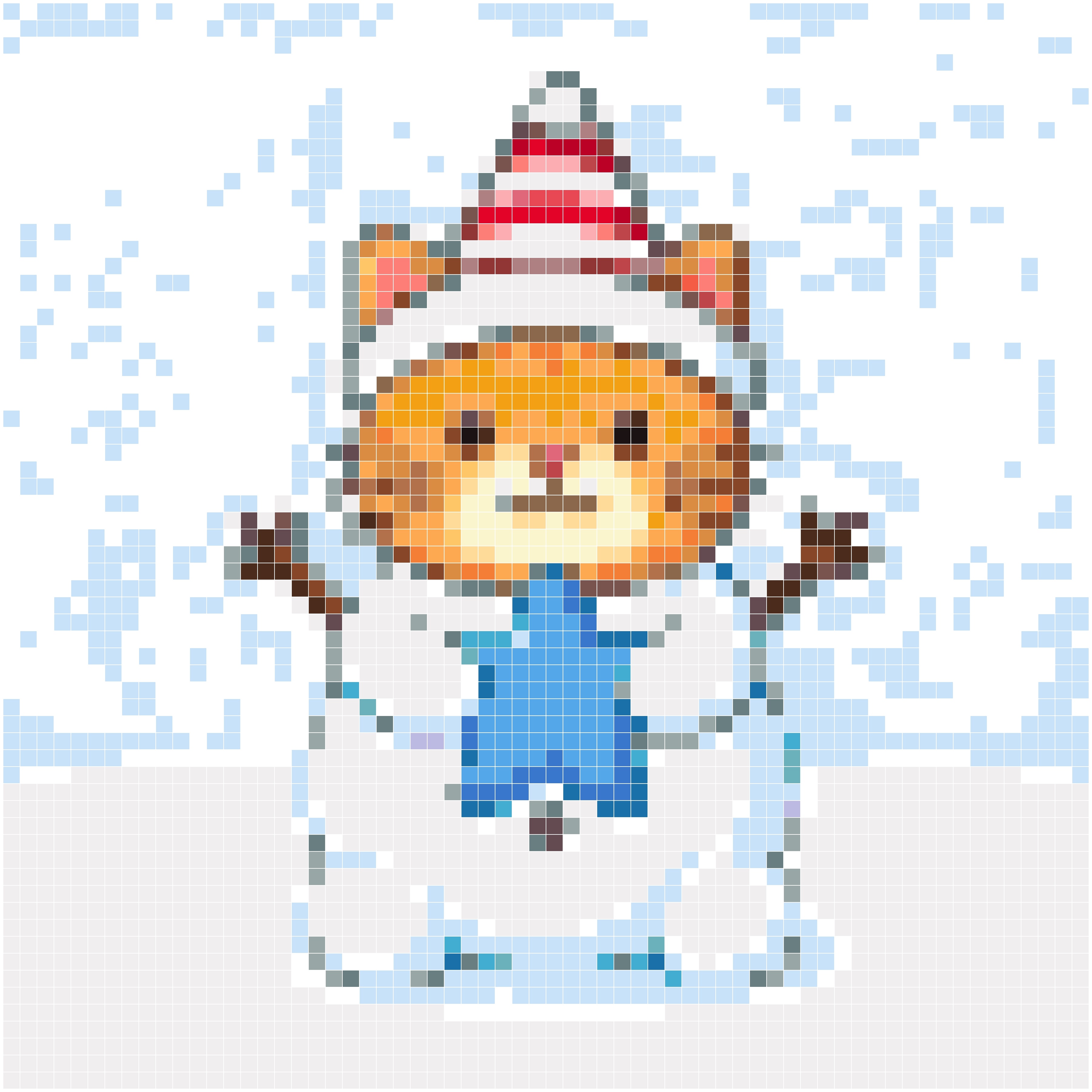 雪人小猫印花