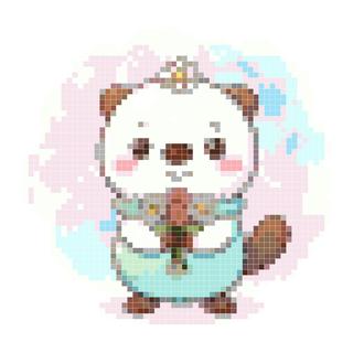 春日采花的水獭宝宝