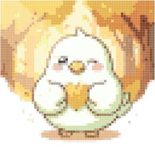 鸽子糖糖捧落叶爱心