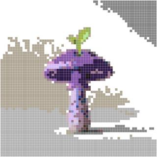 紫色蘑菇与新芽