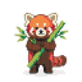 小熊猫抱竹子