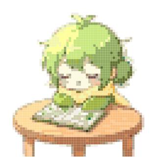 书前绿叶少女