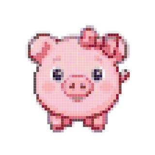 戴蝴蝶结的梦幻粉猪