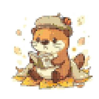 秋叶里的文艺水獭读诗