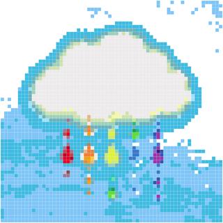 彩虹云朵滴雨