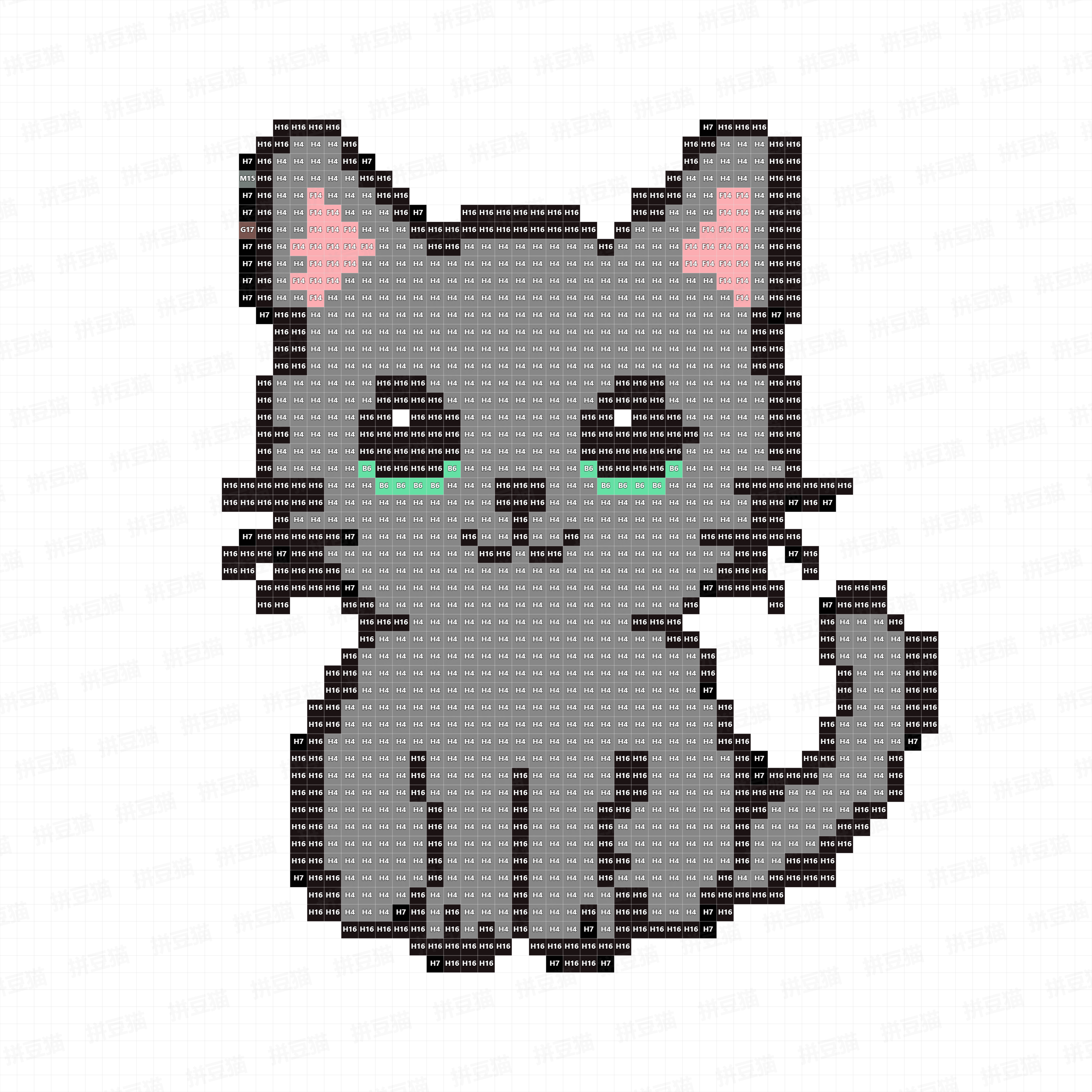 俄罗斯蓝猫拼豆图纸