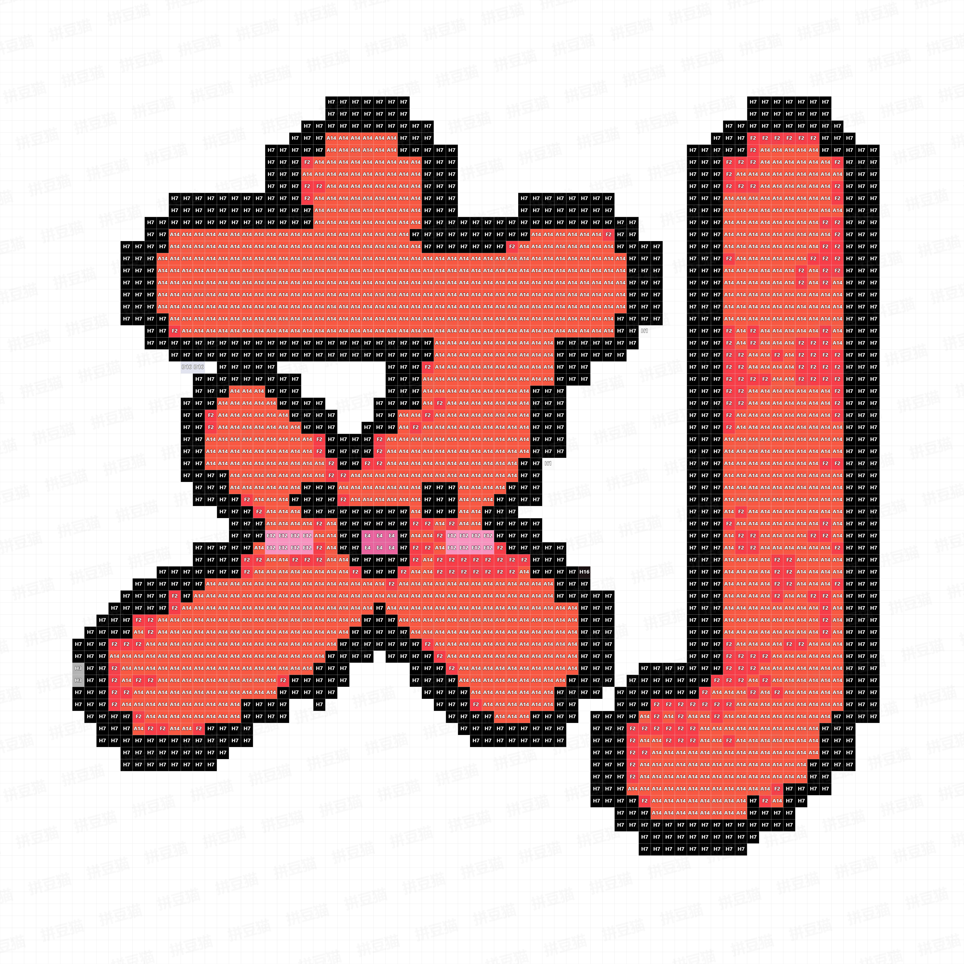 百家姓刘字拼豆图纸
