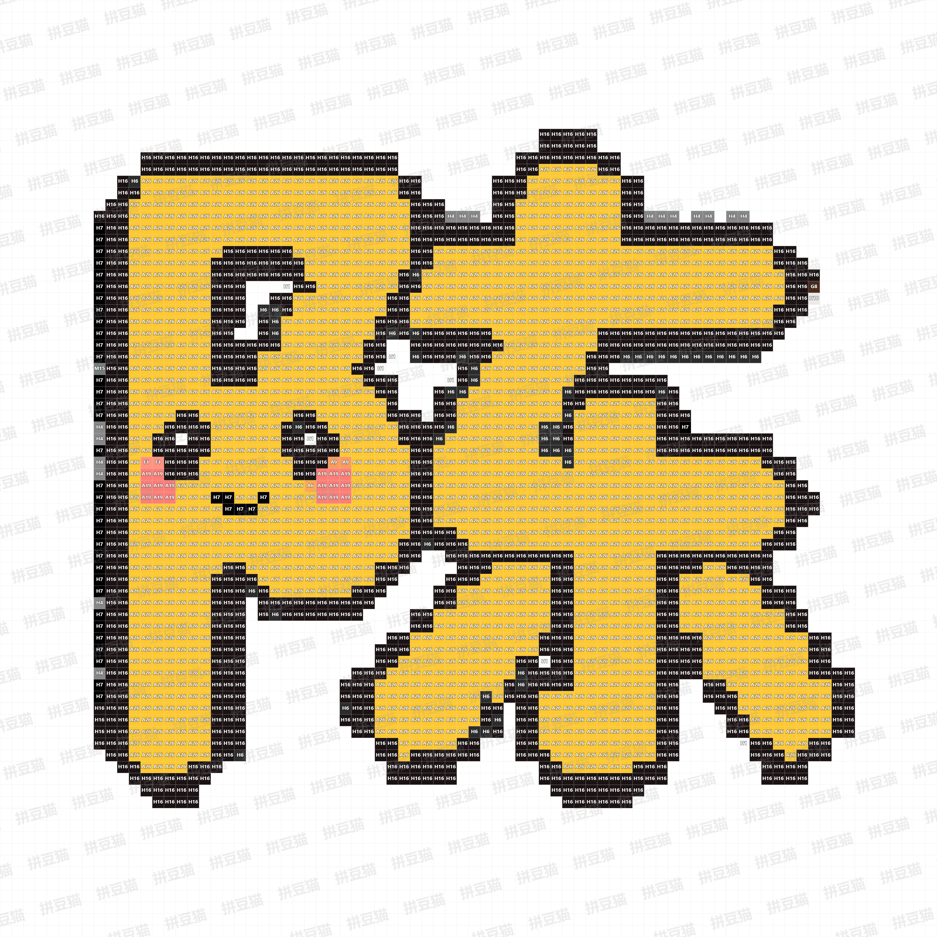 百家姓陈字拼豆图纸