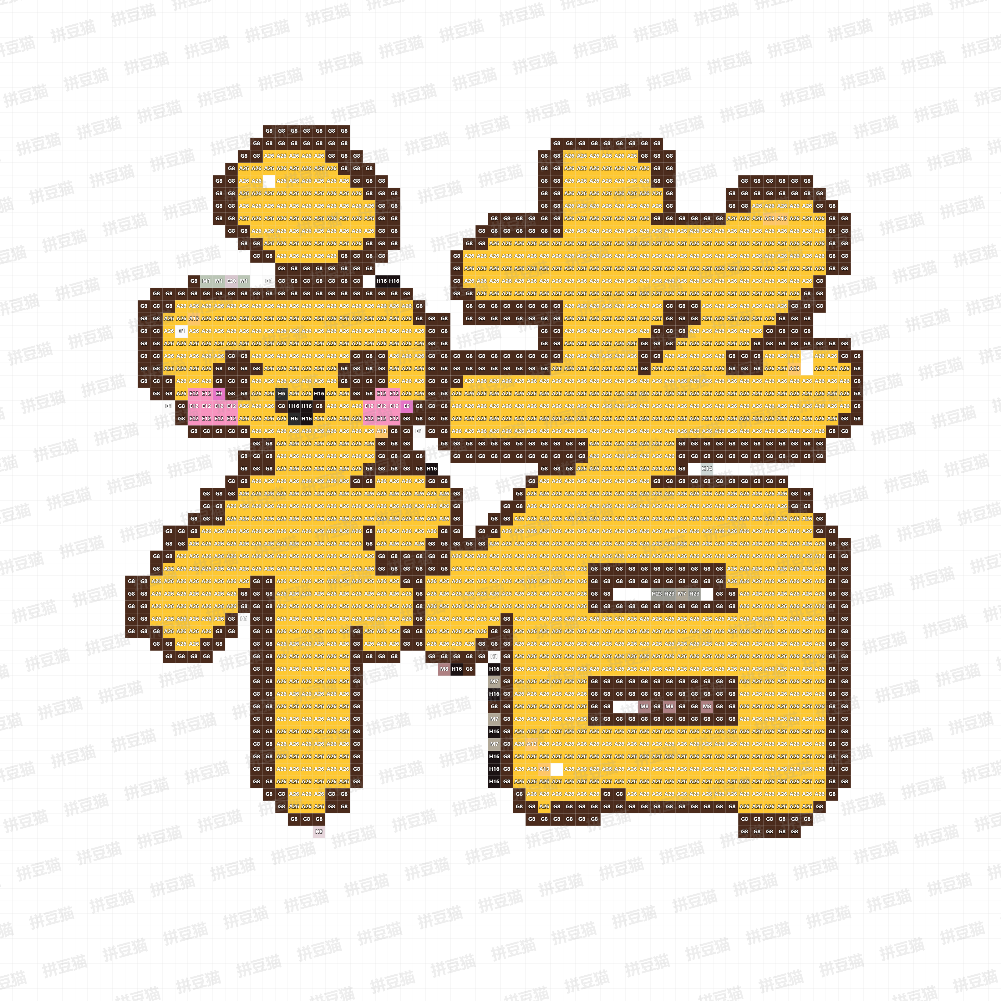 百家姓褚字拼豆图纸