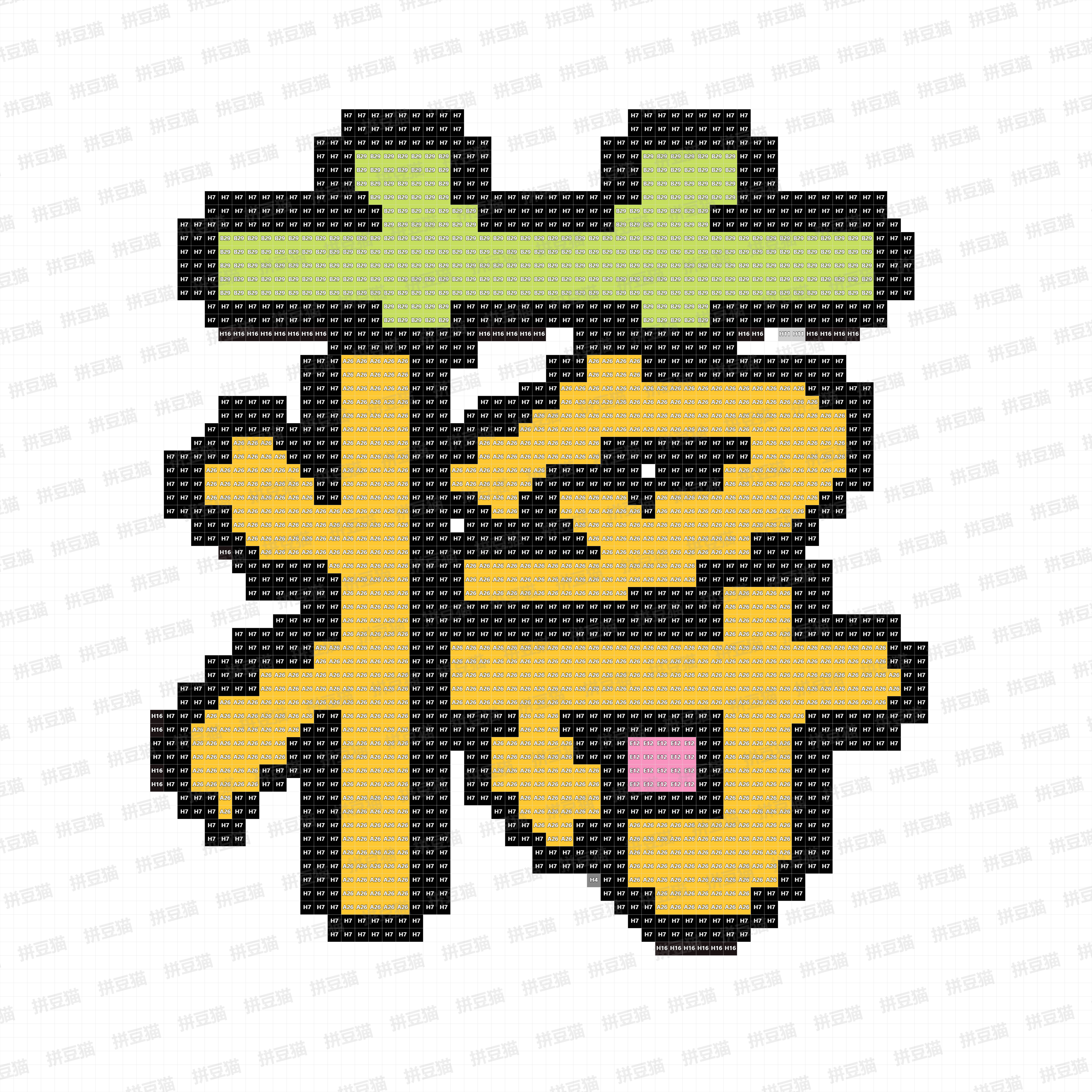 百家姓蒋字拼豆图纸