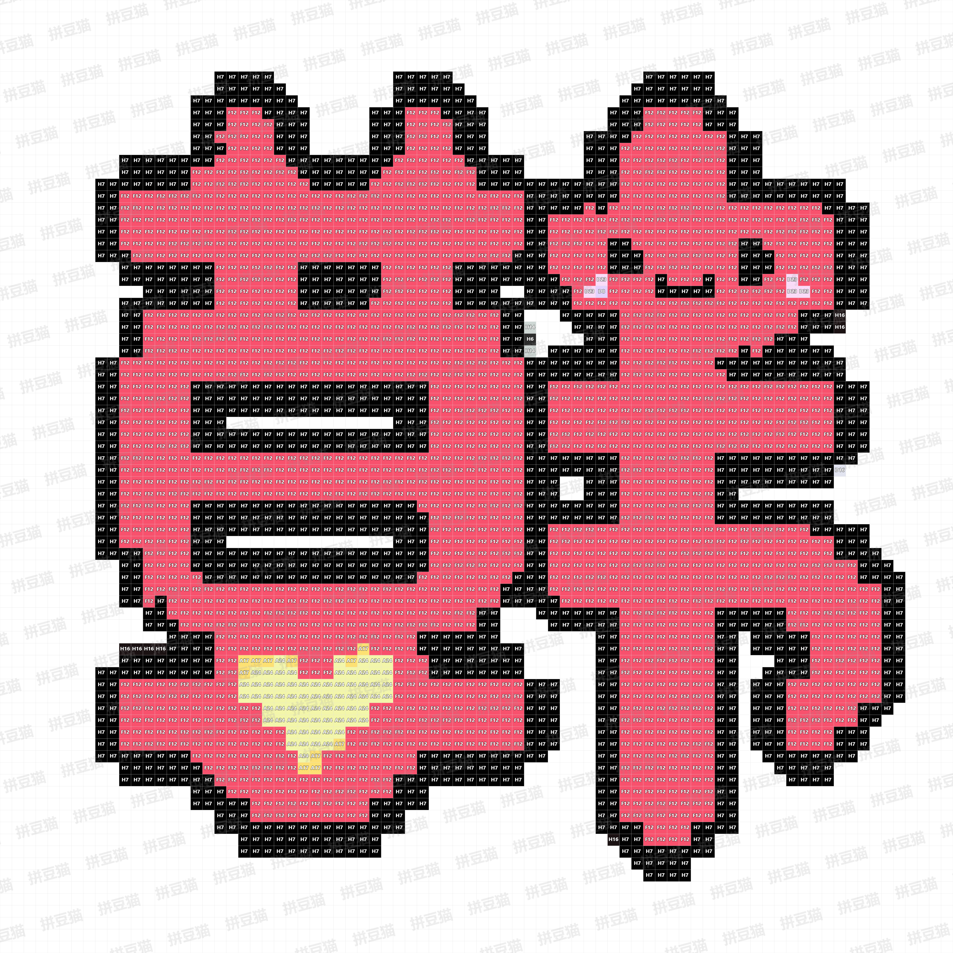 百家姓韩字拼豆图纸
