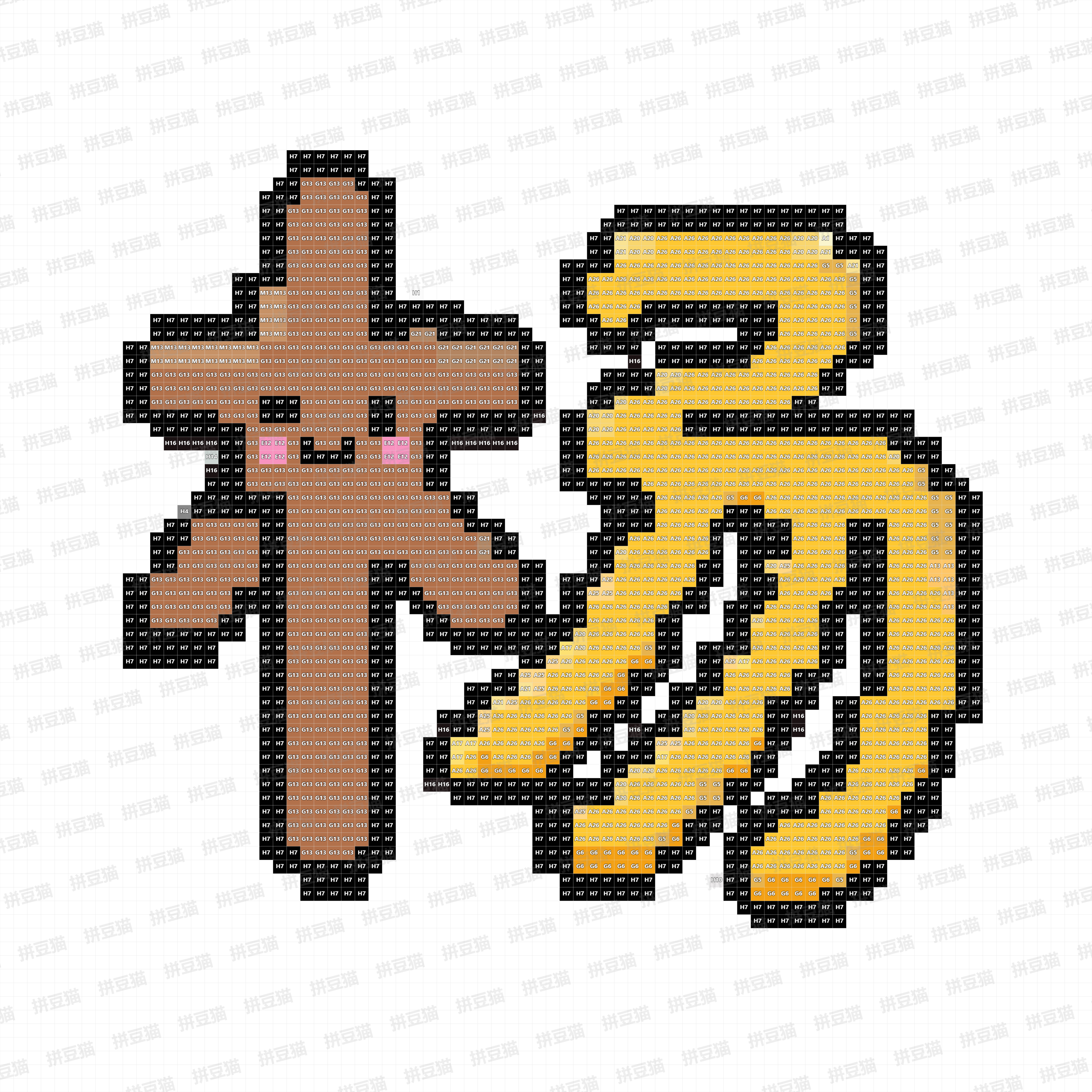 百家姓杨字拼豆图纸