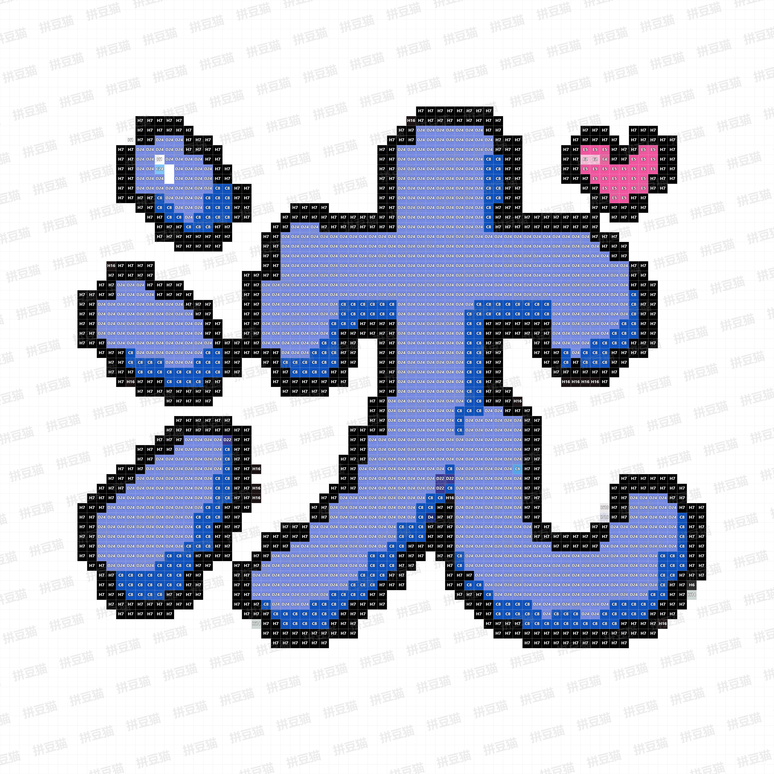 百家姓沈字拼豆图纸